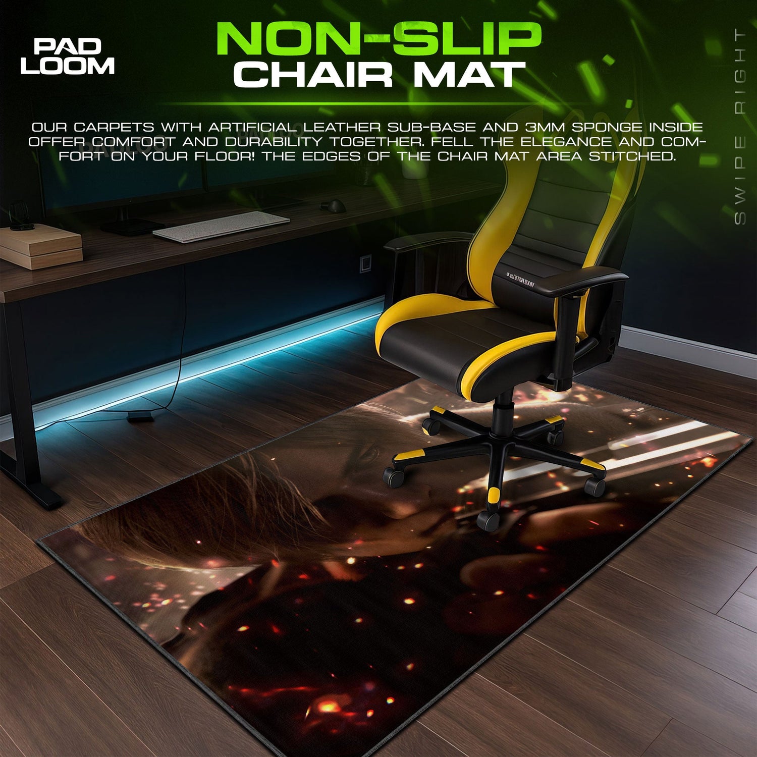 Resident Evil Leon Intense Mouse Pad, Game Horror Gaming Desk Mat Padloom