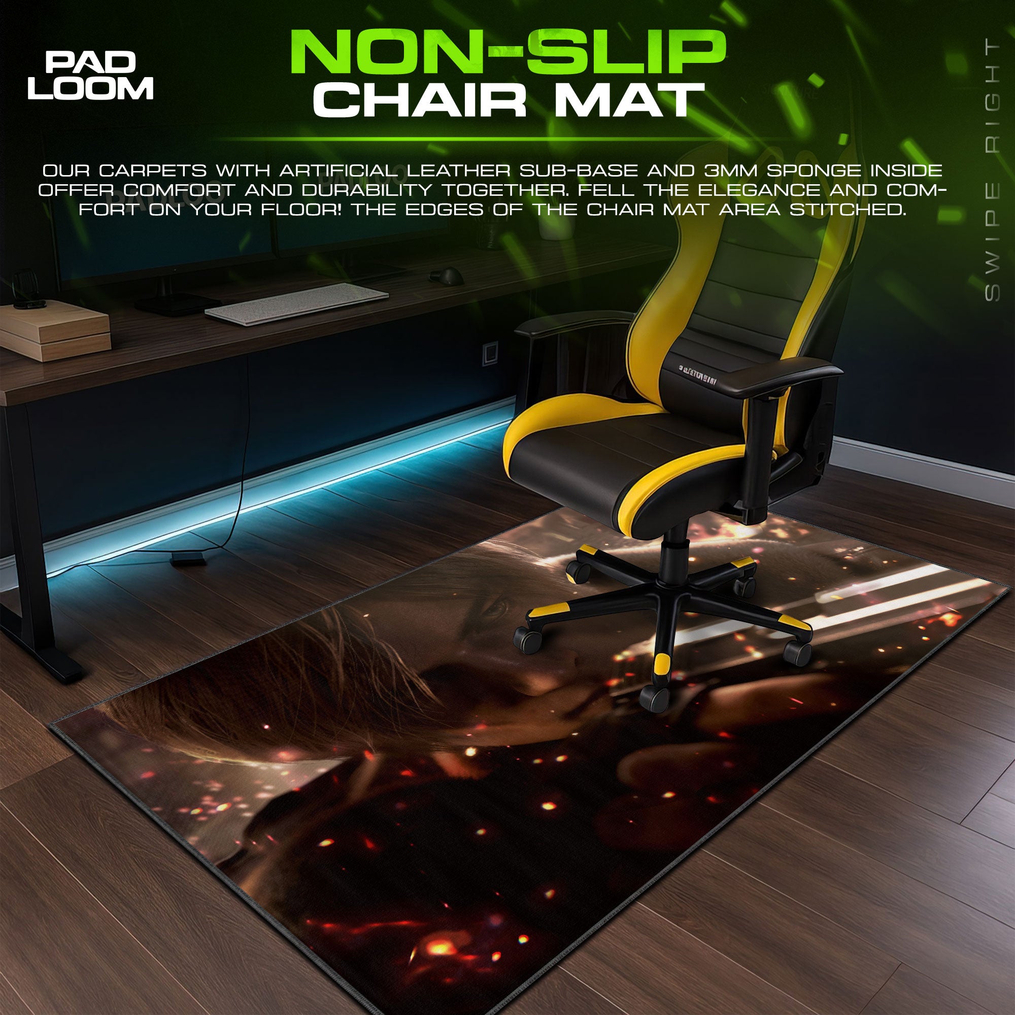 Resident Evil Leon Intense Mouse Pad, Game Horror Gaming Desk Mat