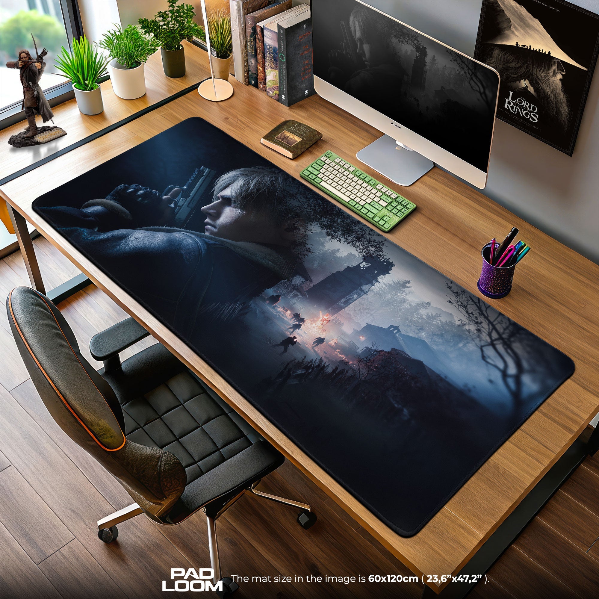 Resident Evil Leon Mouse Pad, Game Horror Gaming Desk Mat – Padloom