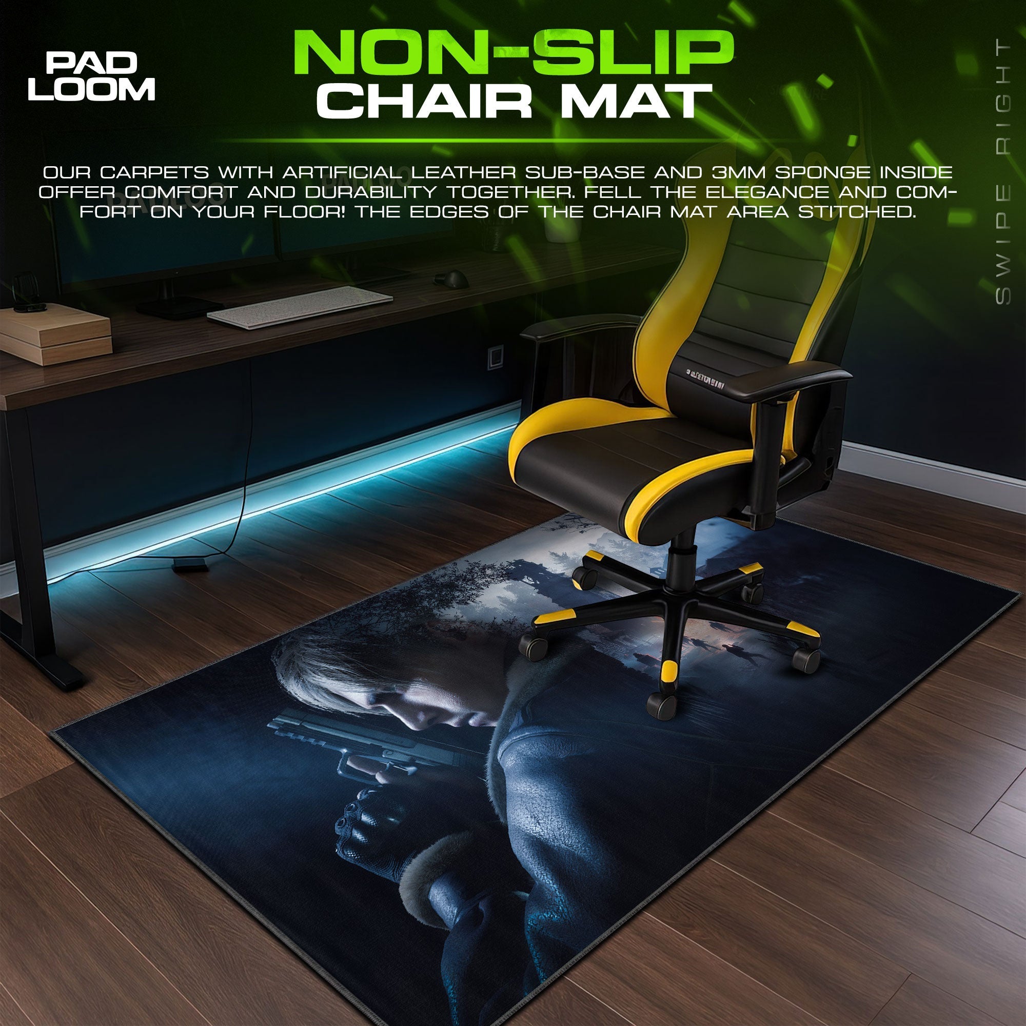 Resident Evil Leon Mouse Pad, Game Horror Gaming Desk Mat – Padloom