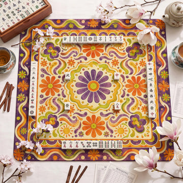 Retro Batik Folk Mahjong Mat - Mah Jongg Mat