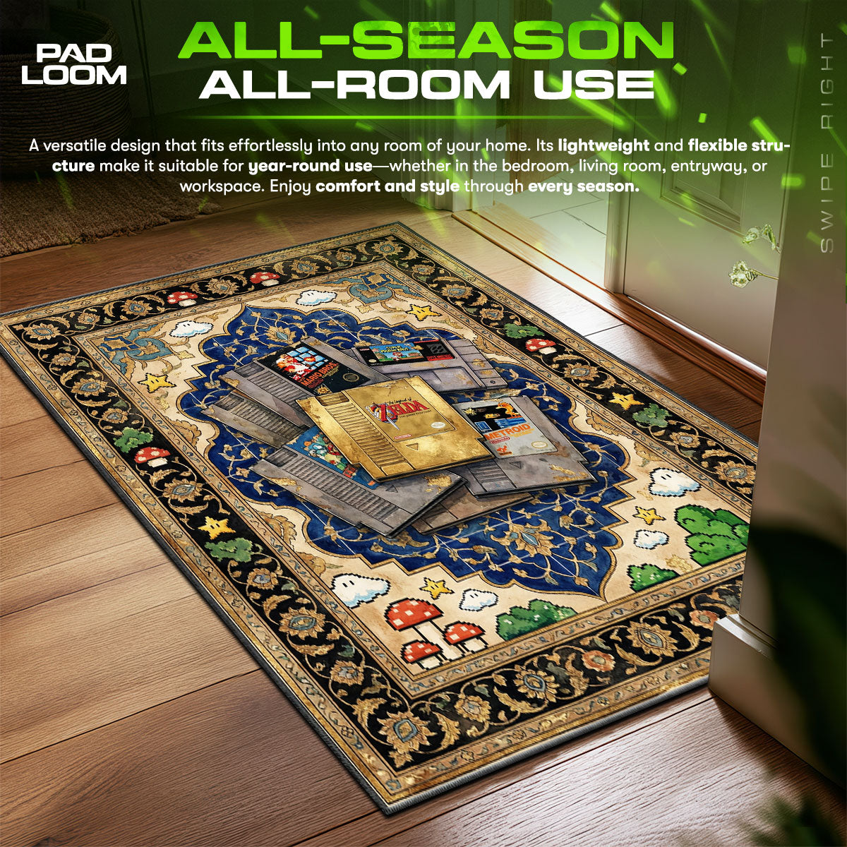 Detailed close-up of Cartridge rug pattern