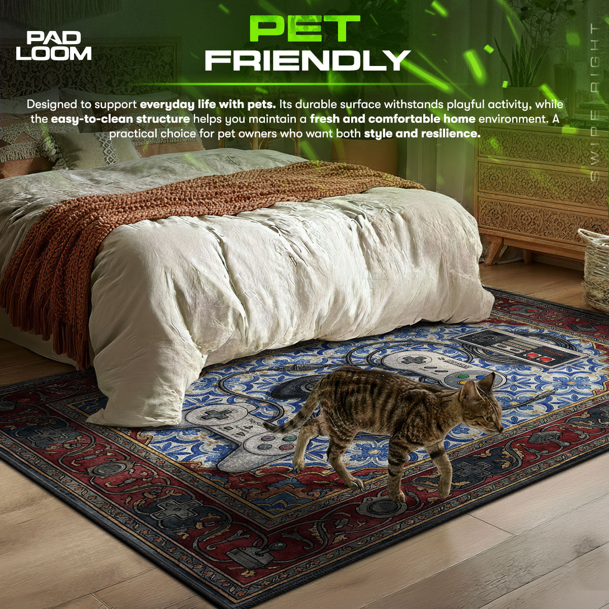 Controllers Console themed area rug for Retro fans