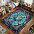 retro handheld game console pixel arcade icons kids bedroom area rug