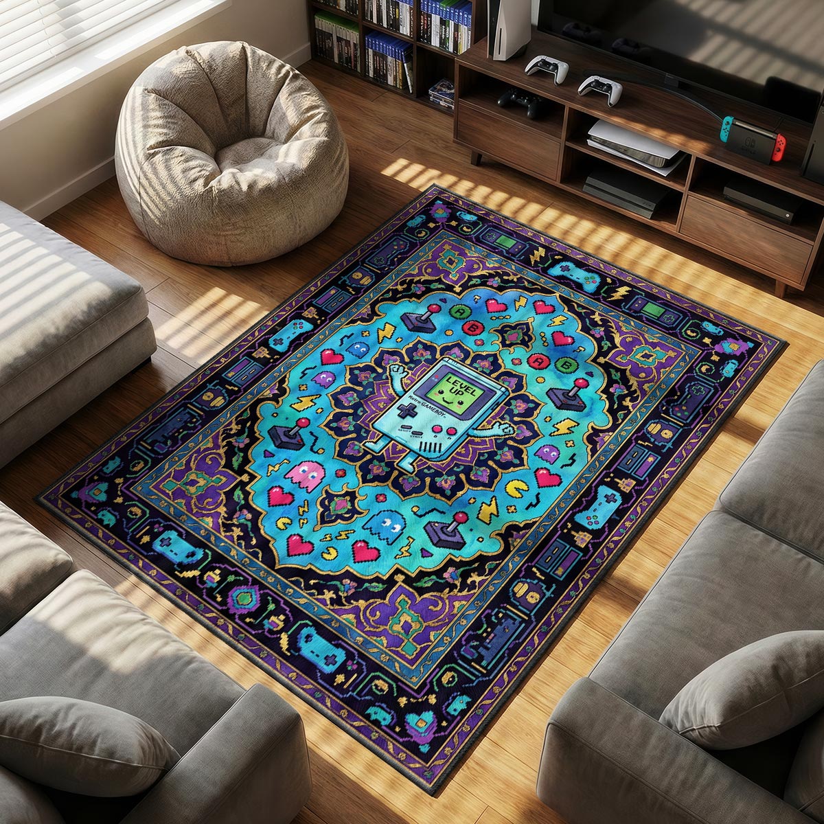 Retro Gaming Console Rug - Kids Floor Mat