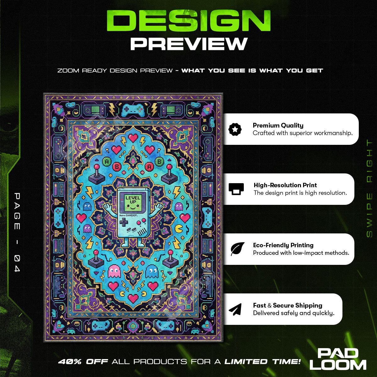 Retro Gaming Console Rug - Kids Floor Mat