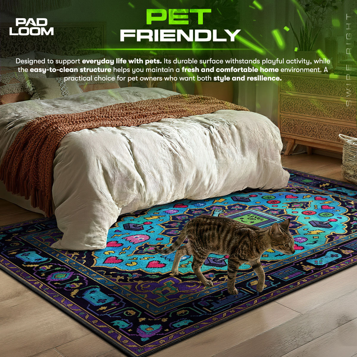 Retro Gaming Console Rug - Kids Floor Mat