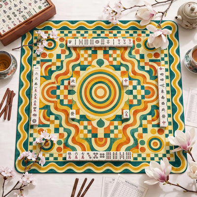 Retro Geo Mosaic Mahjong Mat - Mah Jongg Mat