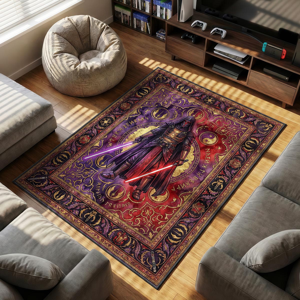 Revan Dual themed area rug for home decor fans
