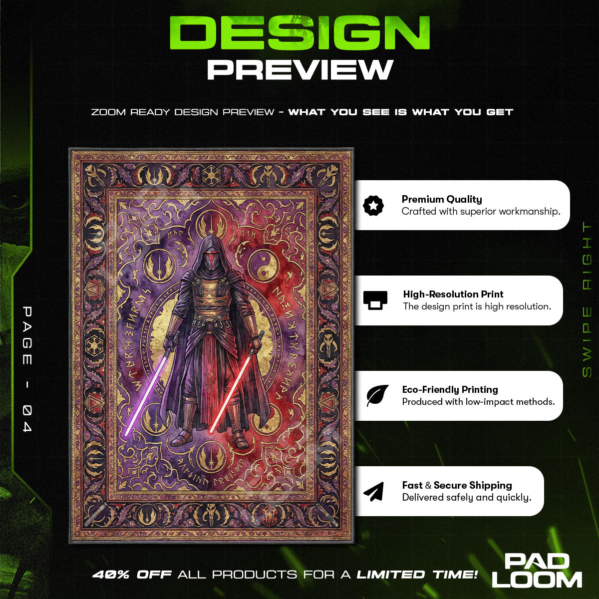 Room character design printed on rug