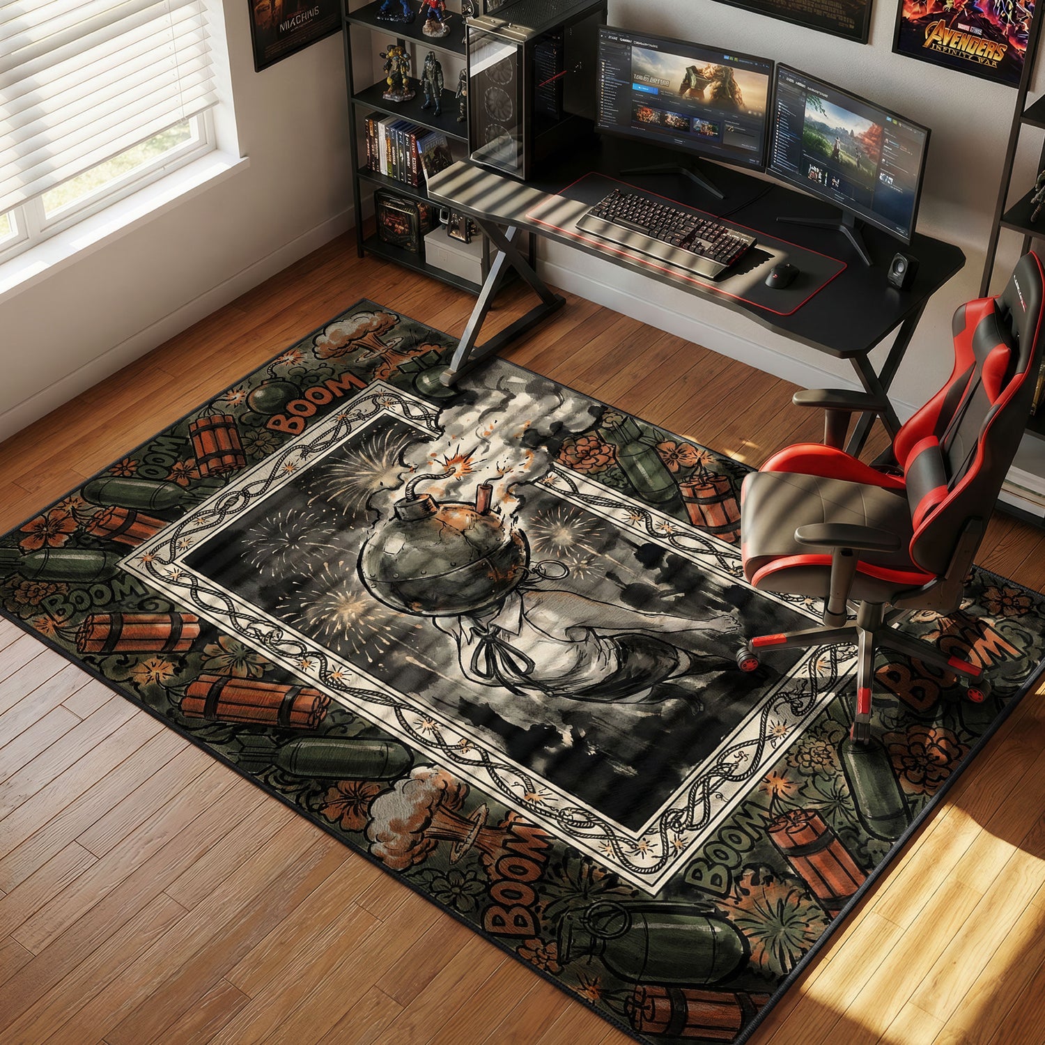 Reze Bomb Girl Fireworks Chainsaw Man Chair rug — main product view