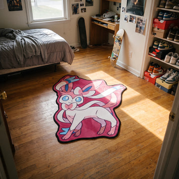 Ribbon Sylveon Rug - Shaped Anime Area Rug