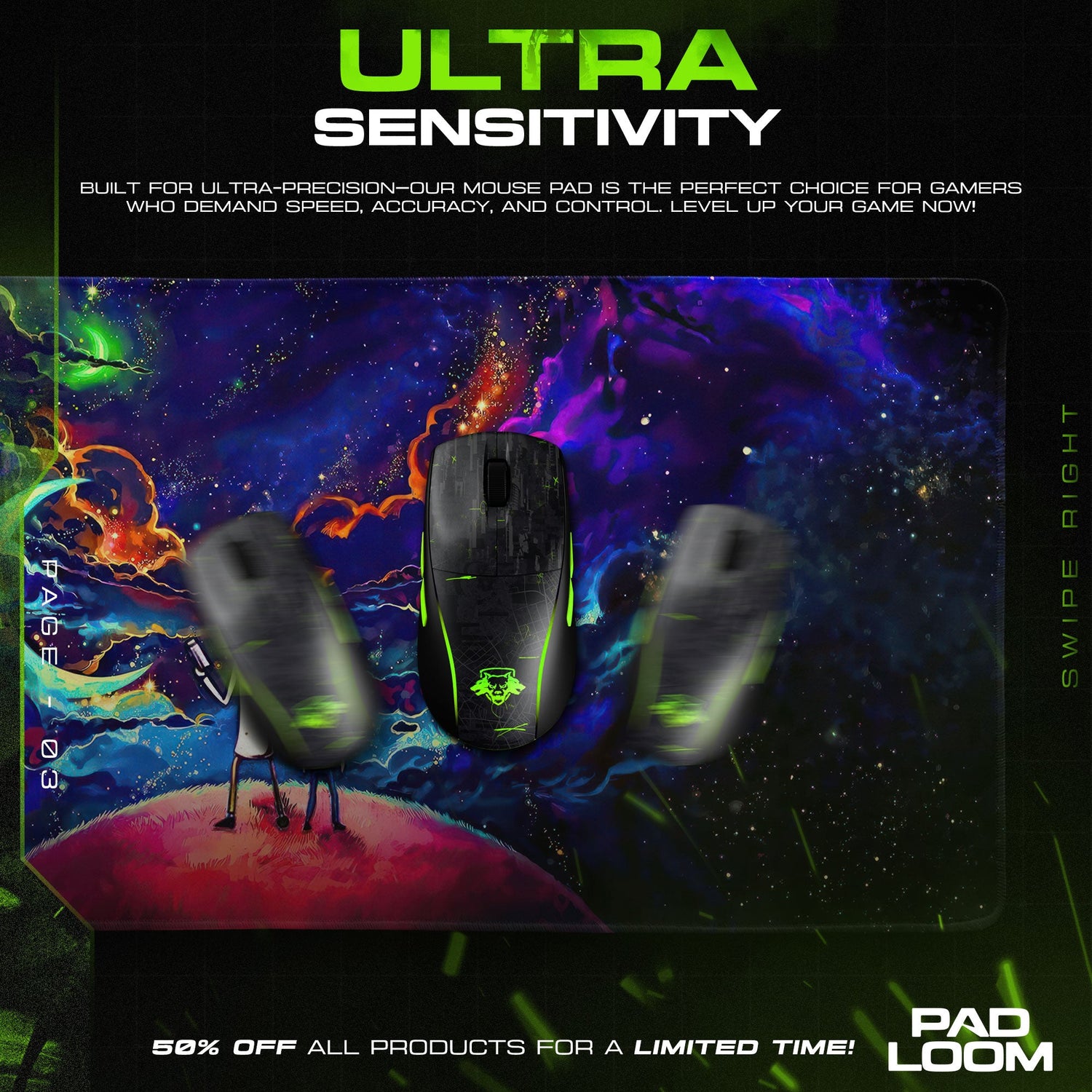 Rick and Morty Cosmic Journey Mouse Pad, Cartoon Gamer Desk Mat Padloom