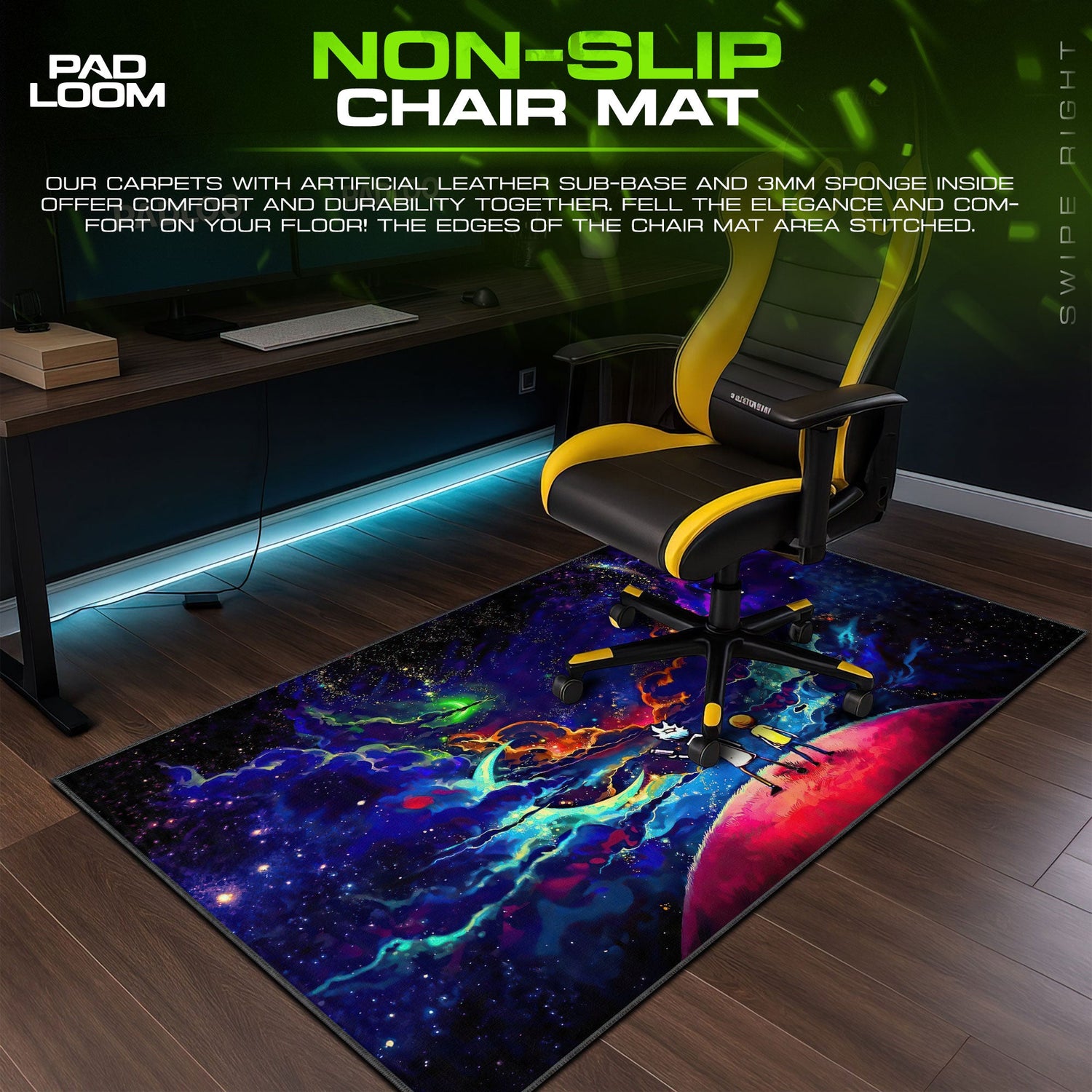 Rick and Morty Cosmic Journey Mouse Pad, Cartoon Gamer Desk Mat Padloom