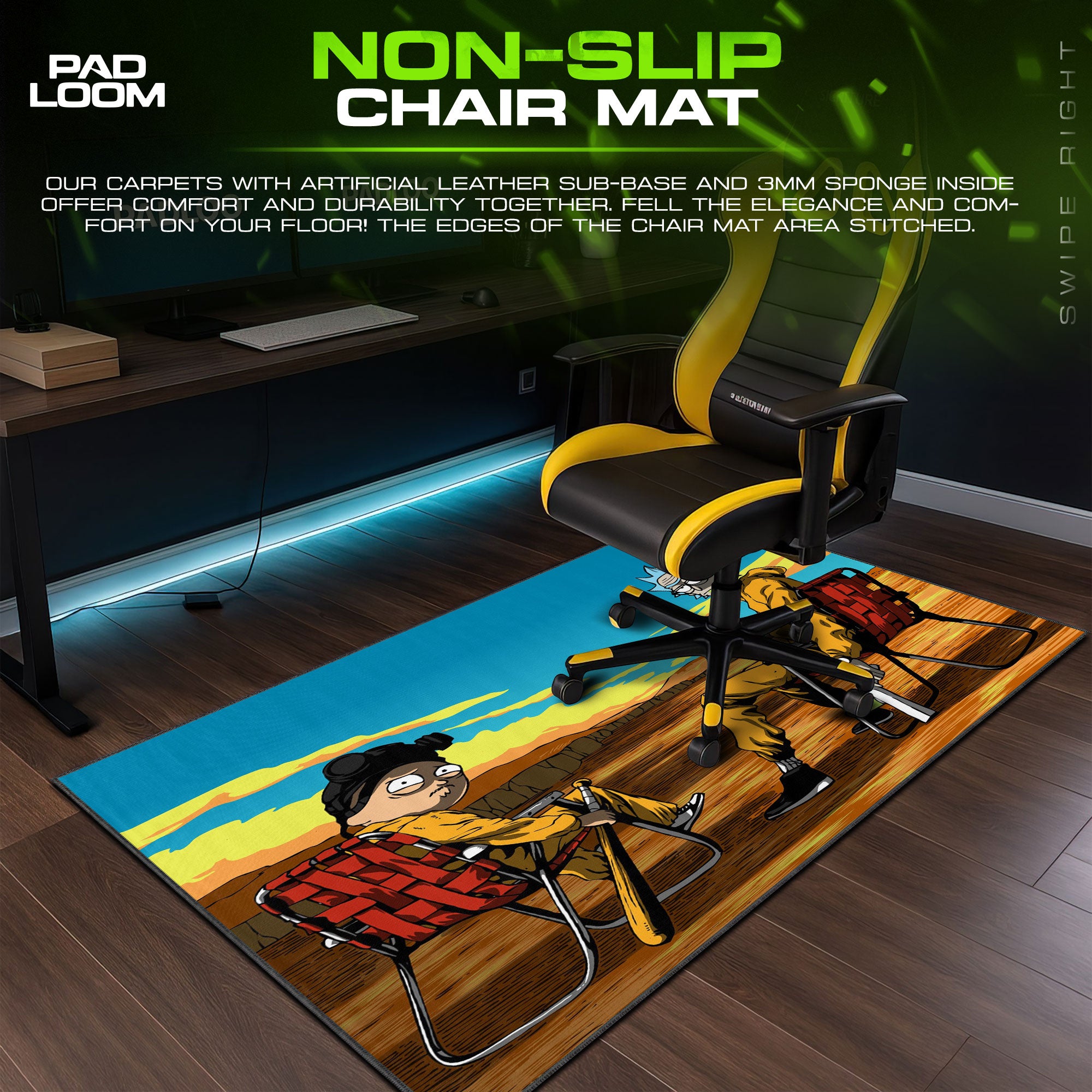 Rick and Morty Desert Scene Mouse Pad, Cartoon Gaming Desk Mat