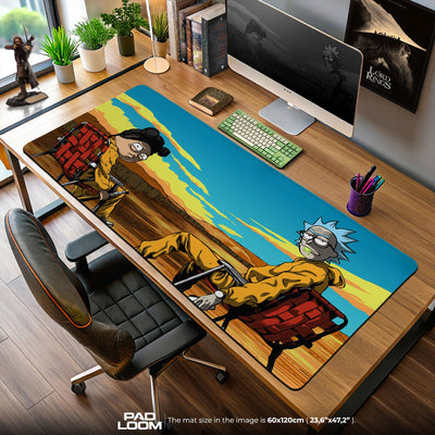 Rick and Morty Desert Scene Mouse Pad, Cartoon Gaming Desk Mat