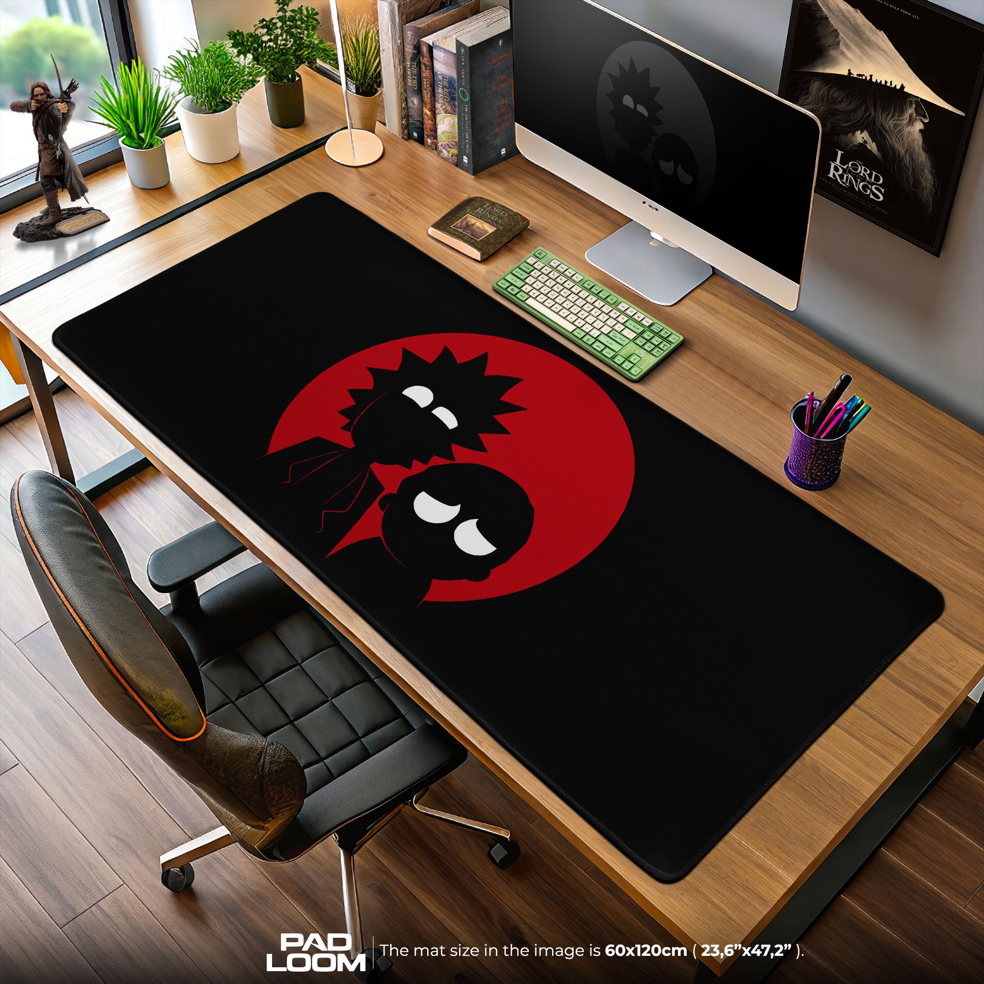 Rick and Morty Red Moon Mouse Pad, Cartoon Gamer Desk Mat