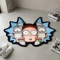 Rick and Morty shaped area rug, die-cut cartoon rug
