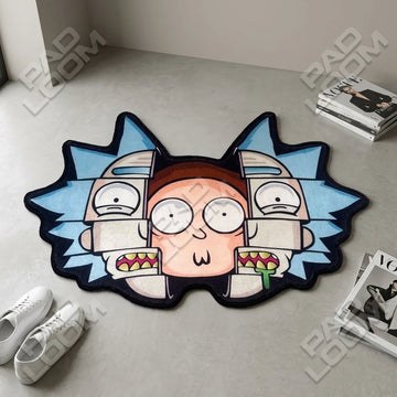 Rick and Morty shaped area rug, die-cut cartoon rug