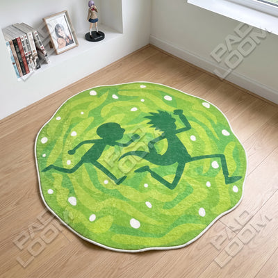 Rick and Morty Rug - Shaped Gaming Room Area Rug