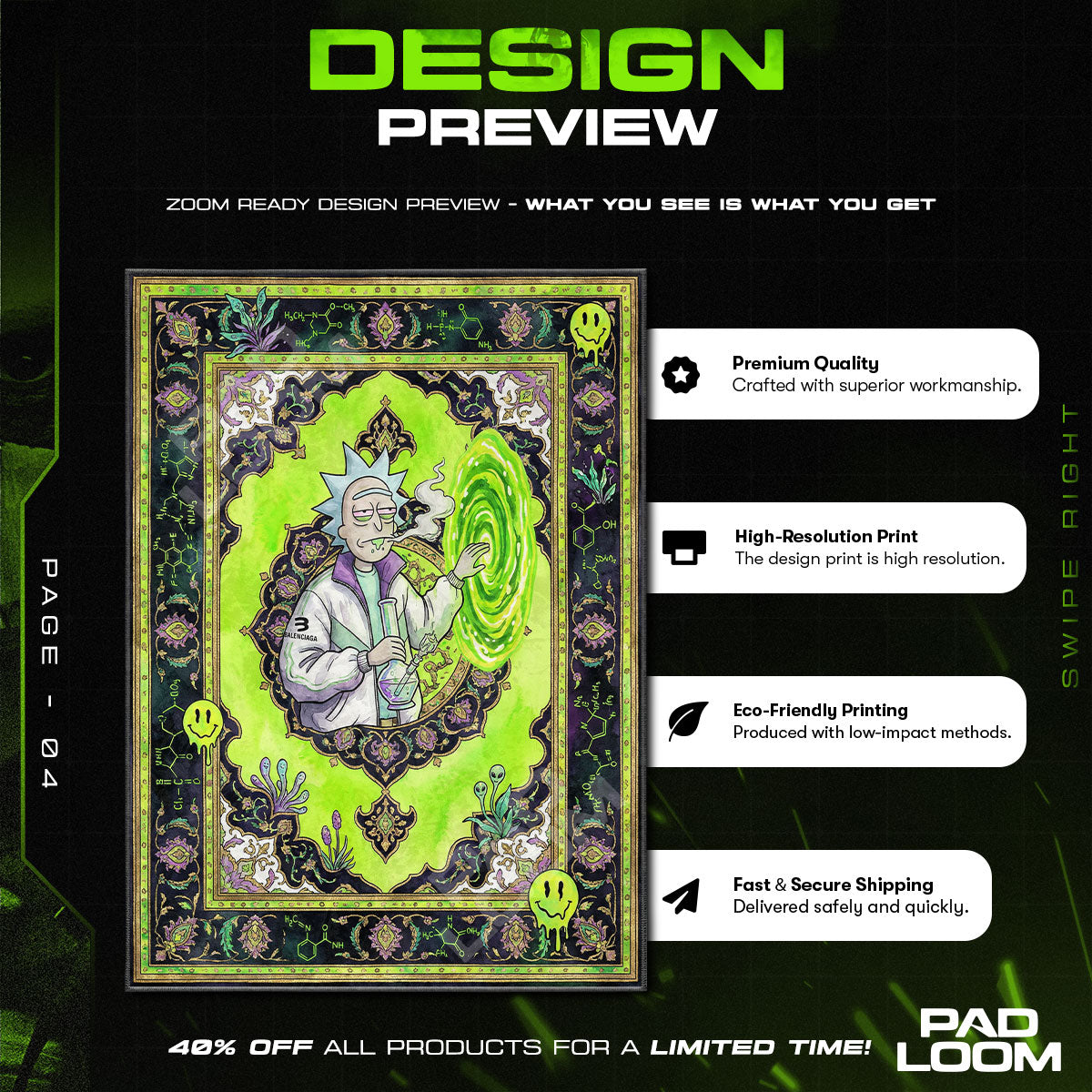 Decor character design printed on rug