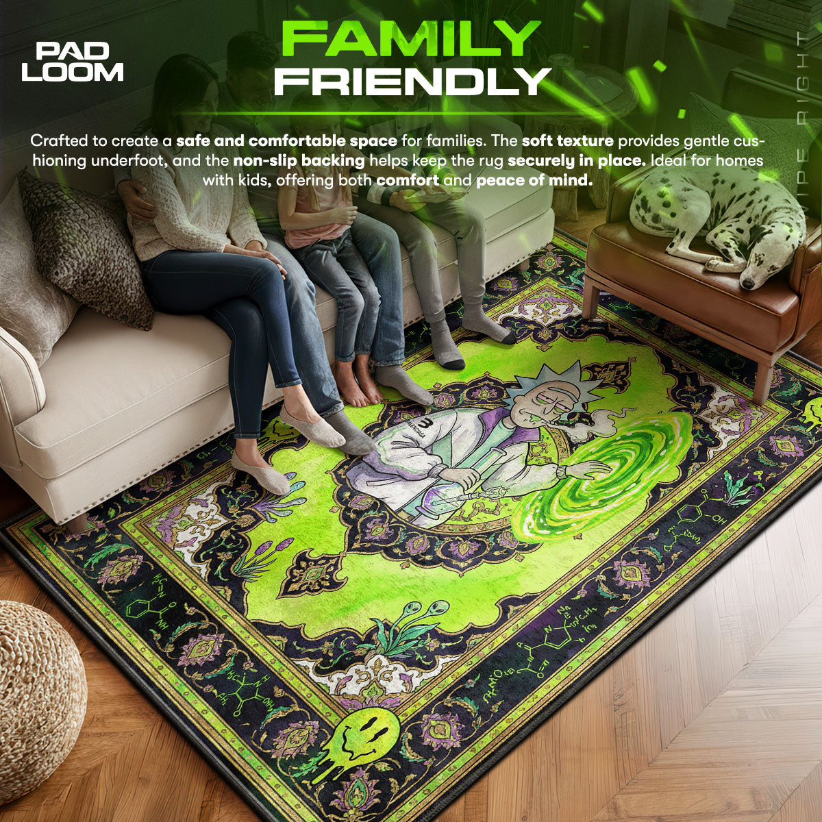 Rick area rug showing full home decor artwork