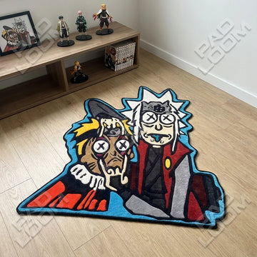 Rick Morty Naruto Rug - Shaped Cartoon Area Rug
