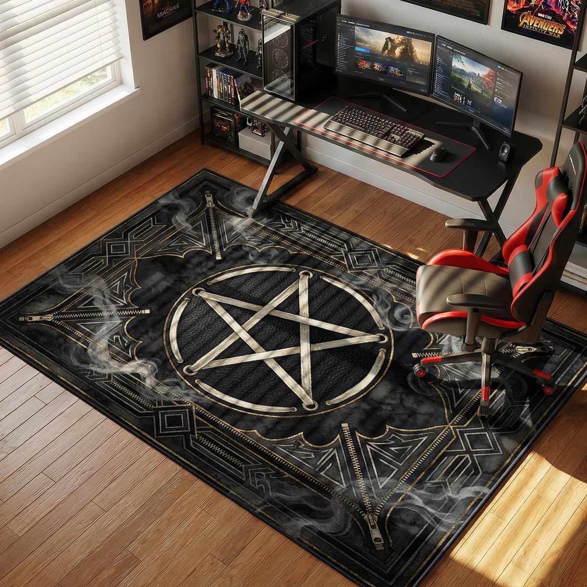 Rick Owens Pentagram Grunge Floor rug — main product view