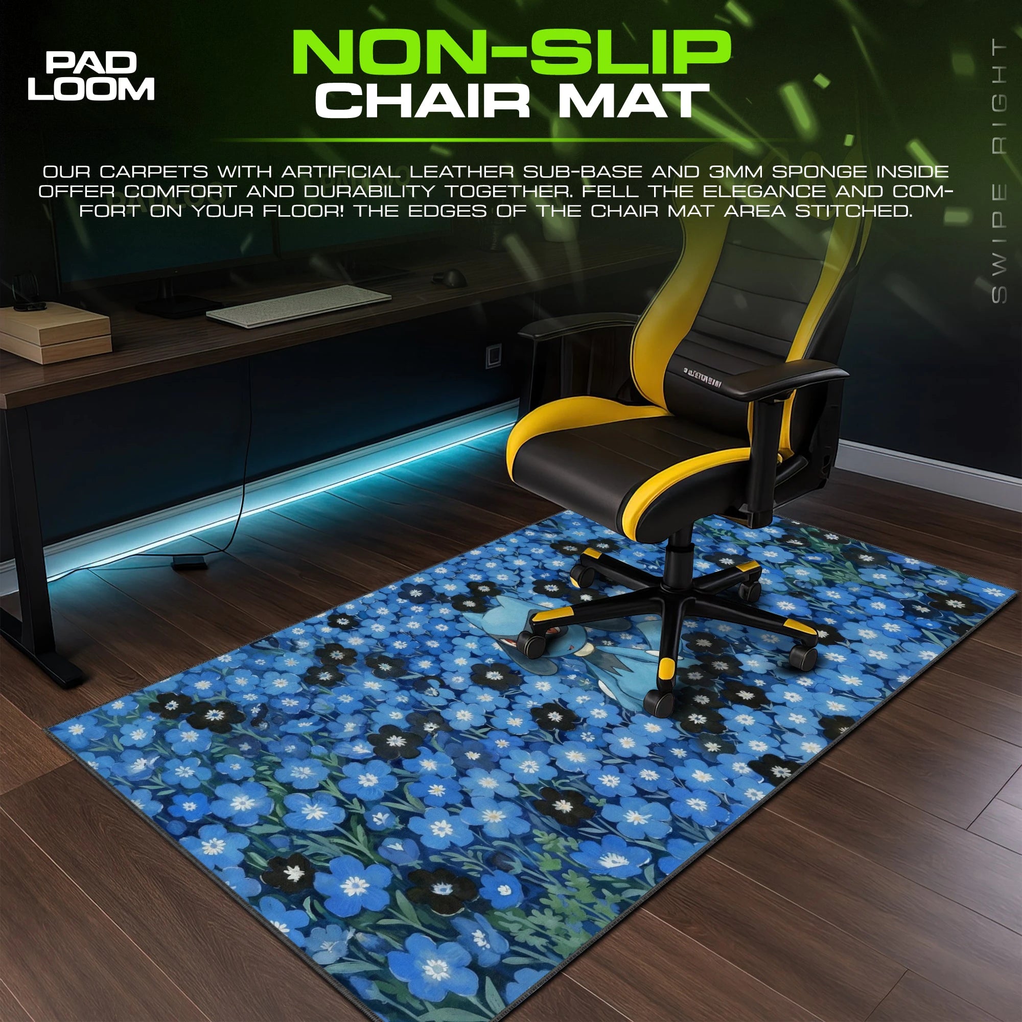 Riolu Indigo Bloom Mouse Pad - Pokémon Desk Mat