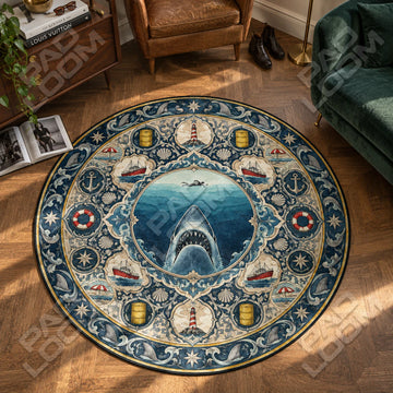 Rising Shark Round Rug - Jaws Chair Mat