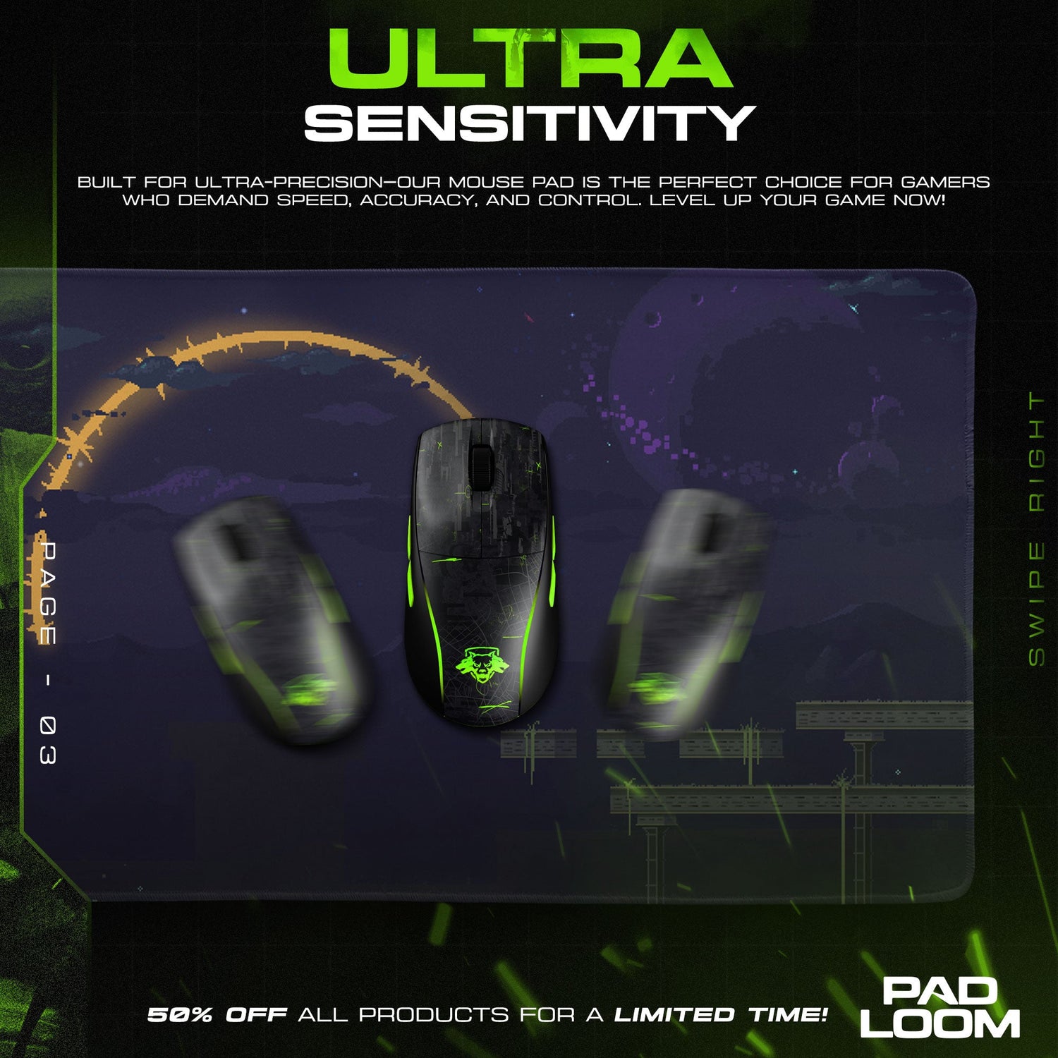 Risk of Rain Mouse Pad, Lunar Eclipse Gamer Desk Mat Padloom