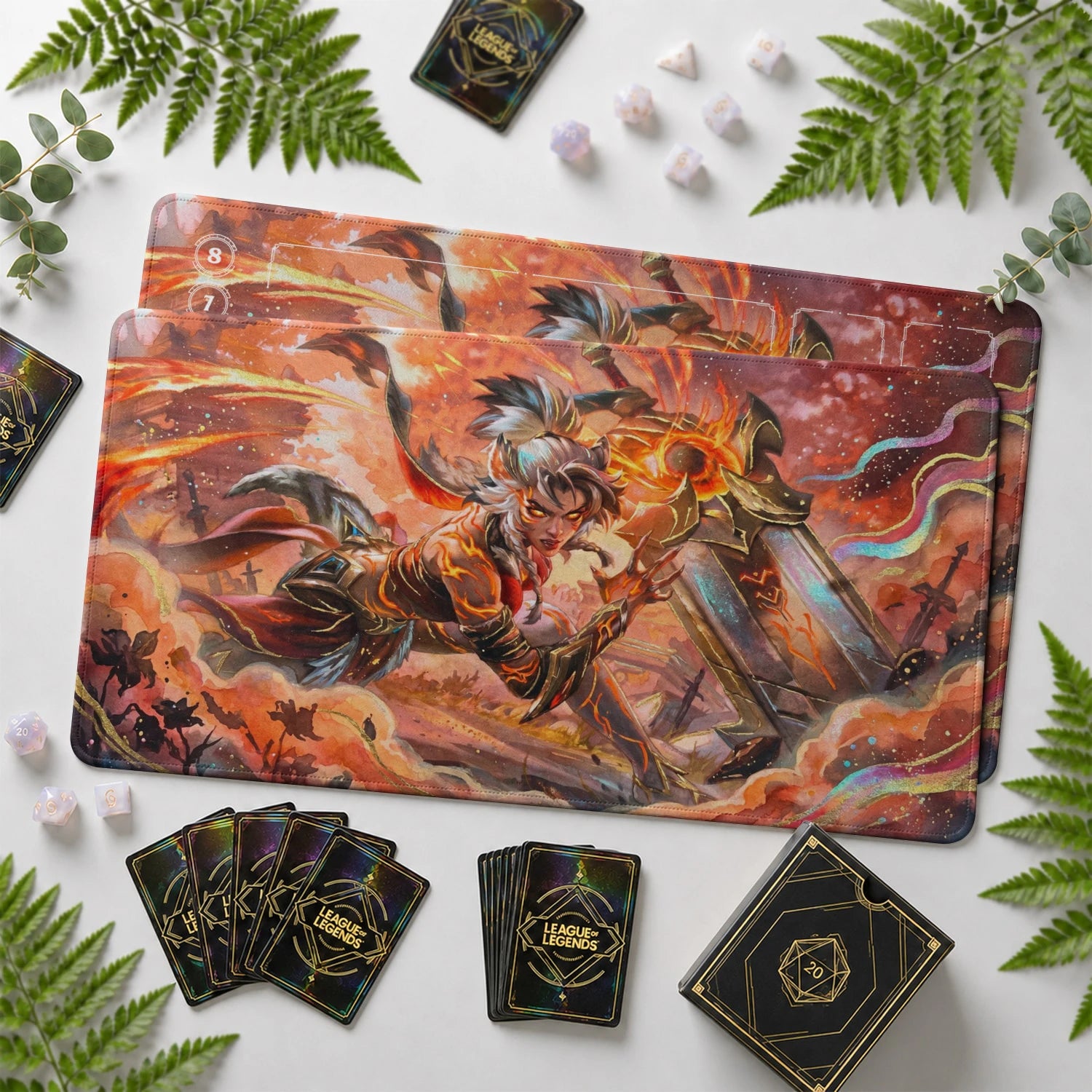 Riven Ember Playmat - LoL Riftbound TCG Mat