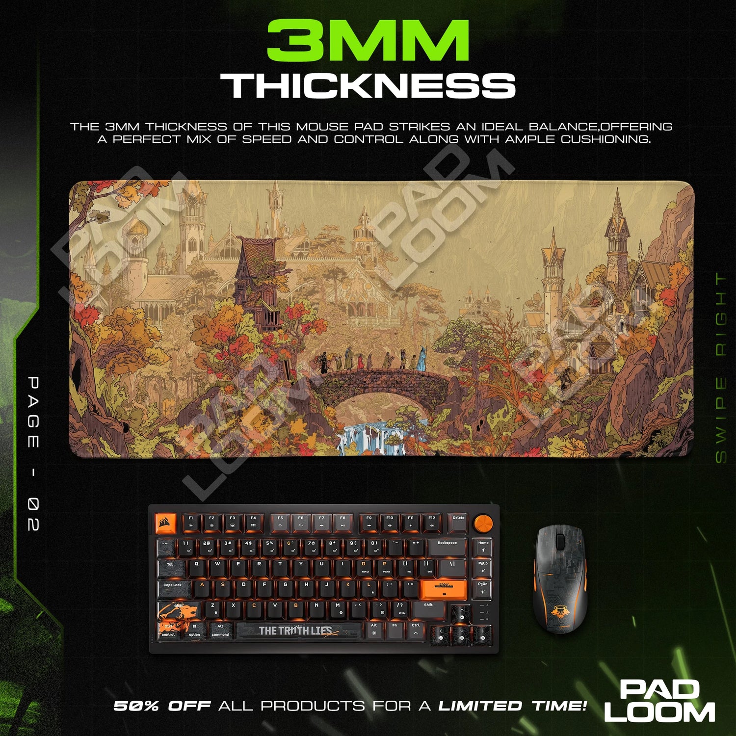 Rivendell Autumn Bridge Mouse Pad - LOTR Desk Mat