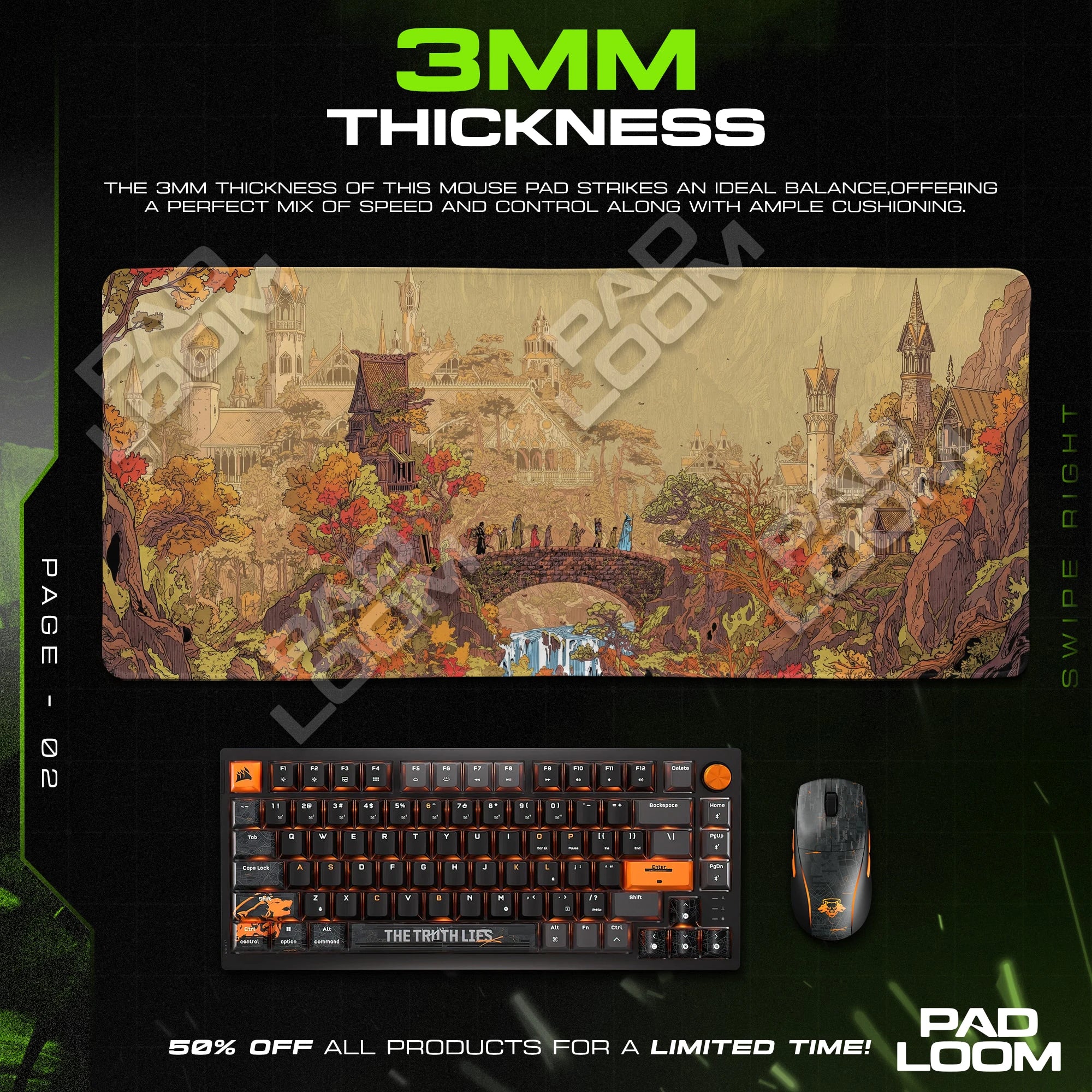 Rivendell Autumn Bridge Mouse Pad - LOTR Desk Mat