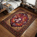 Rize Kamishiro portrait with glasses and red kagune tentacles in ornate gothic art style area rug and floor mat