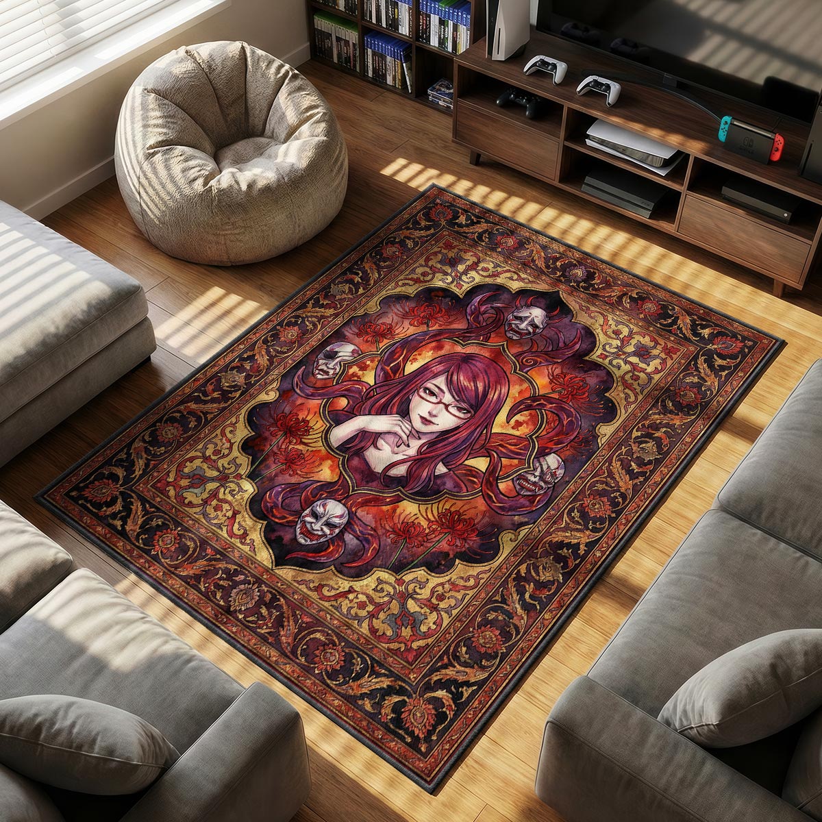 Rize Kamishiro Binge Eater Rug - Tokyo Ghoul Chair Mat