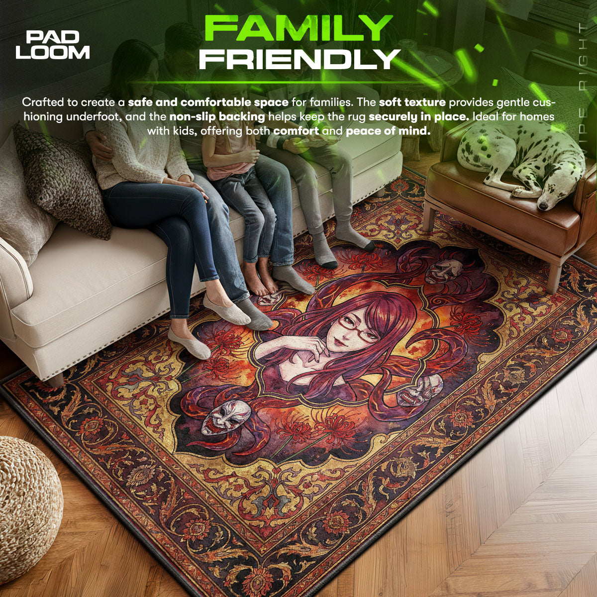 Rize Kamishiro Binge Eater Rug - Tokyo Ghoul Chair Mat