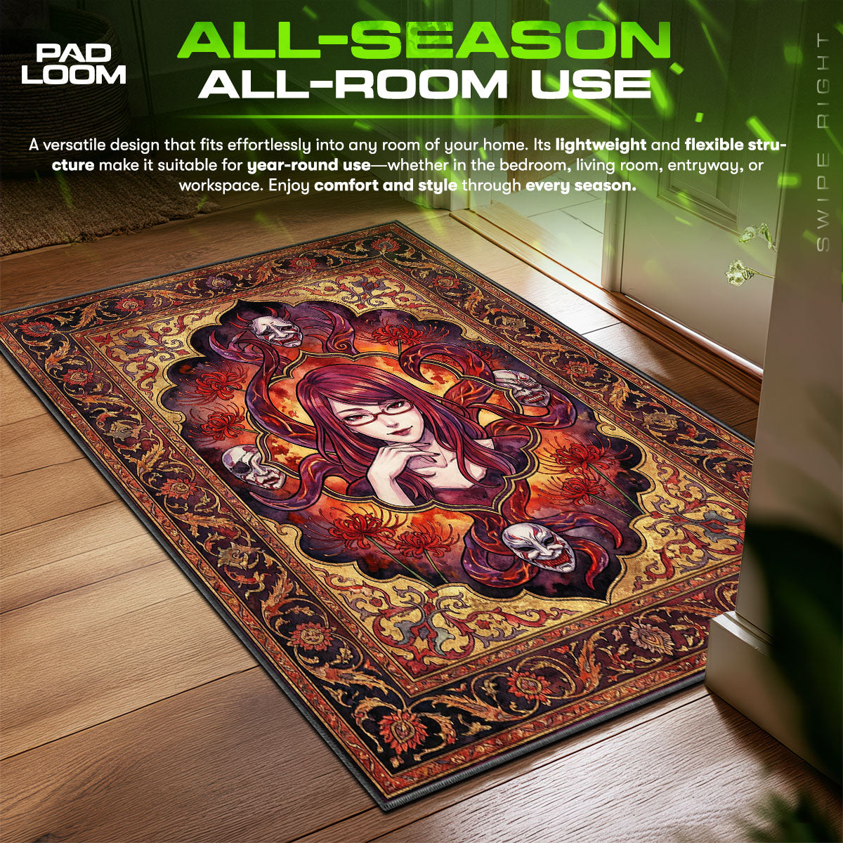 Rize Kamishiro Binge Eater Rug - Tokyo Ghoul Chair Mat
