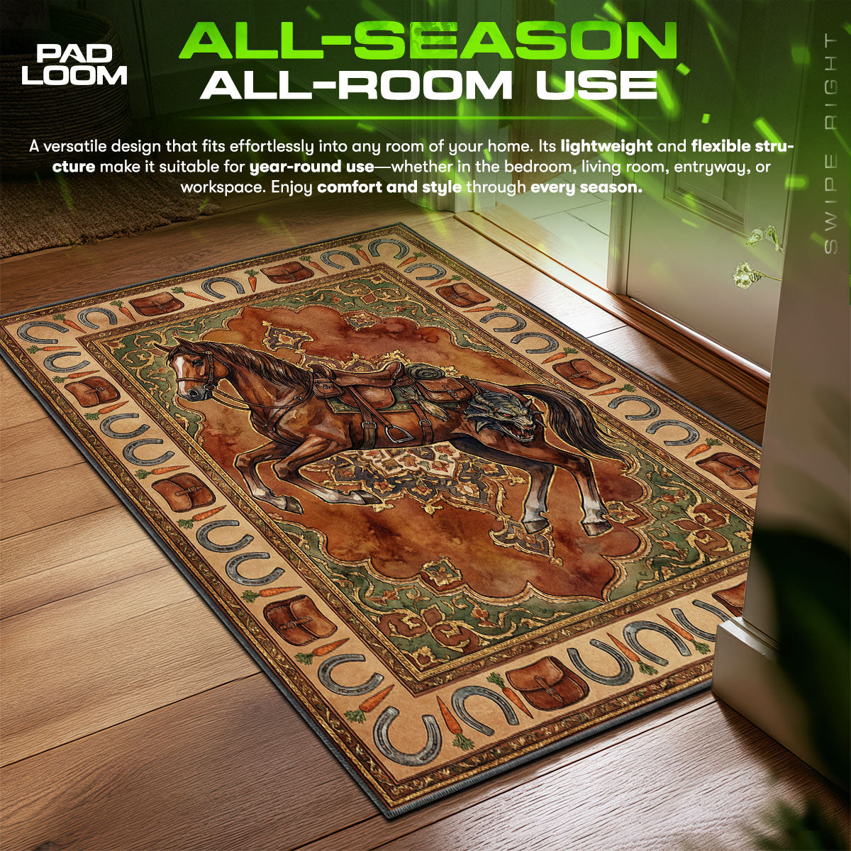 Roach Trophy Steed Witcher Chair fan rug — premium quality print