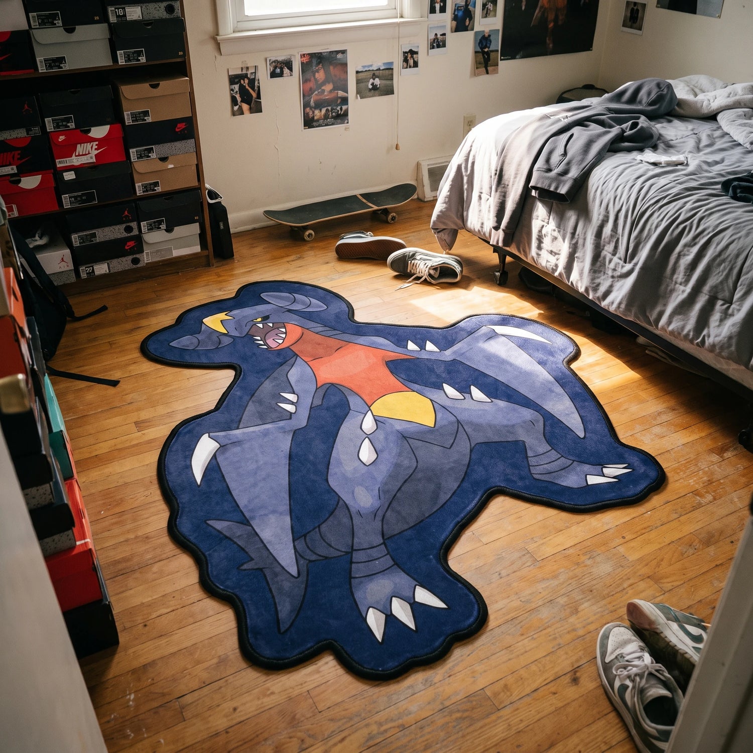 Roaring Garchomp Rug - Shaped Anime Area Rug