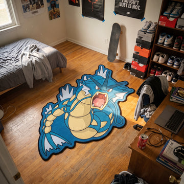 Roaring Gyarados Rug - Shaped Anime Area Rug