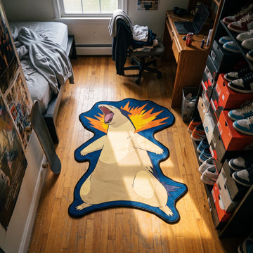 Roaring Typhlosion Rug - Shaped Anime Area Rug
