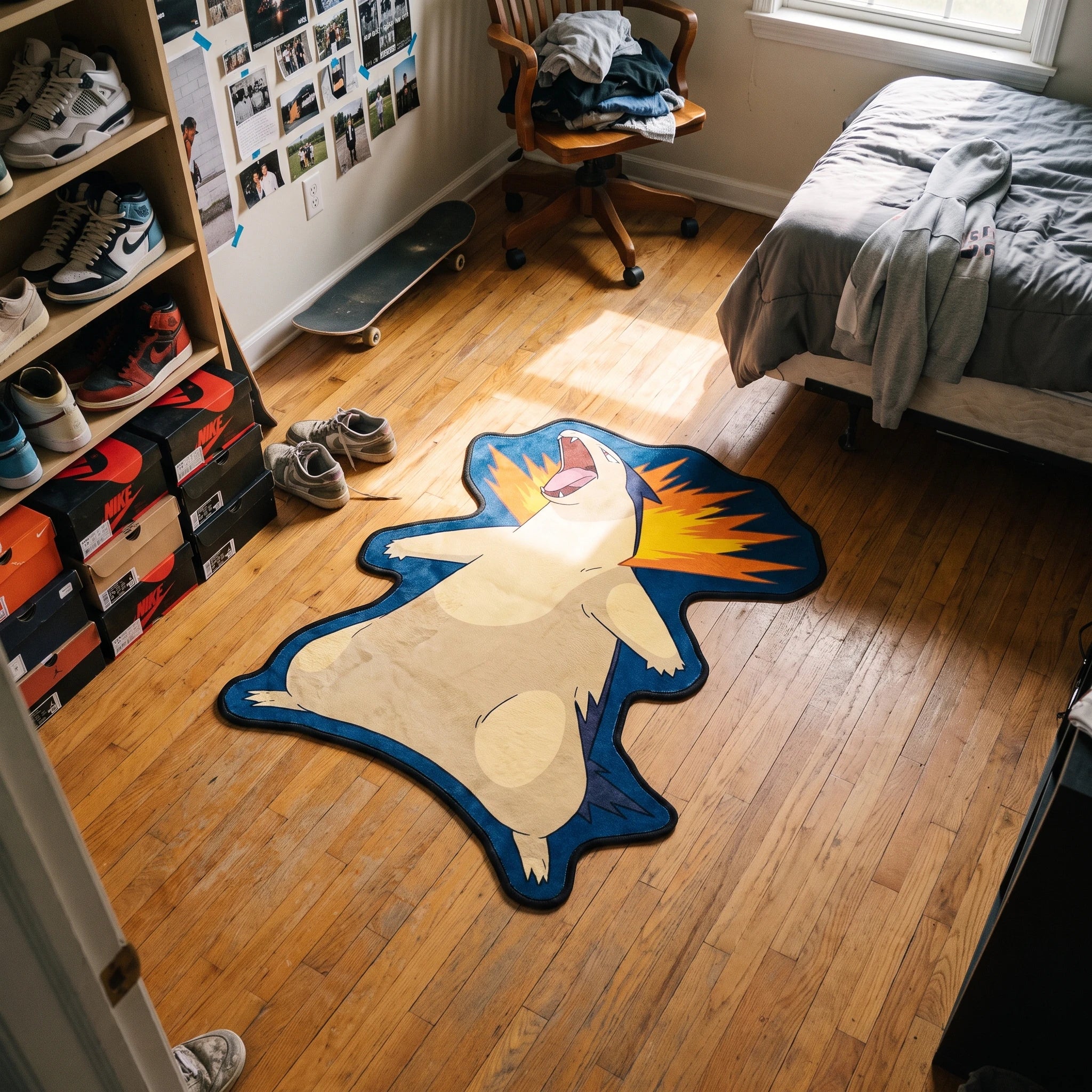 Roaring Typhlosion Rug - Shaped Anime Area Rug