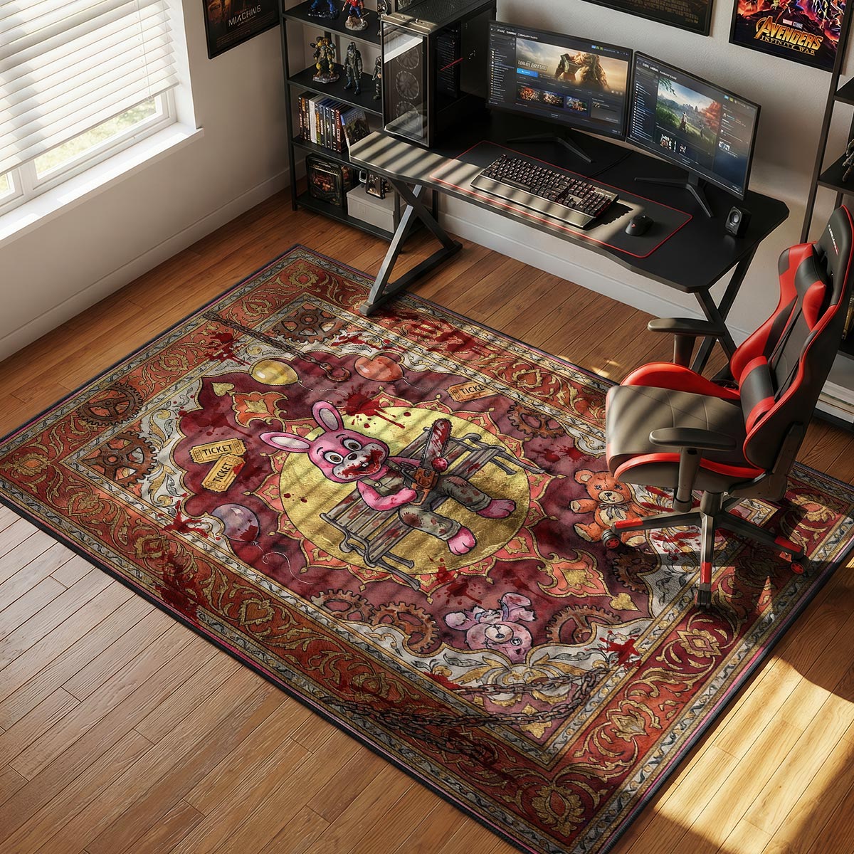 Robbie Rabbit Chainsaw Silent Hill Chair rug — main product view