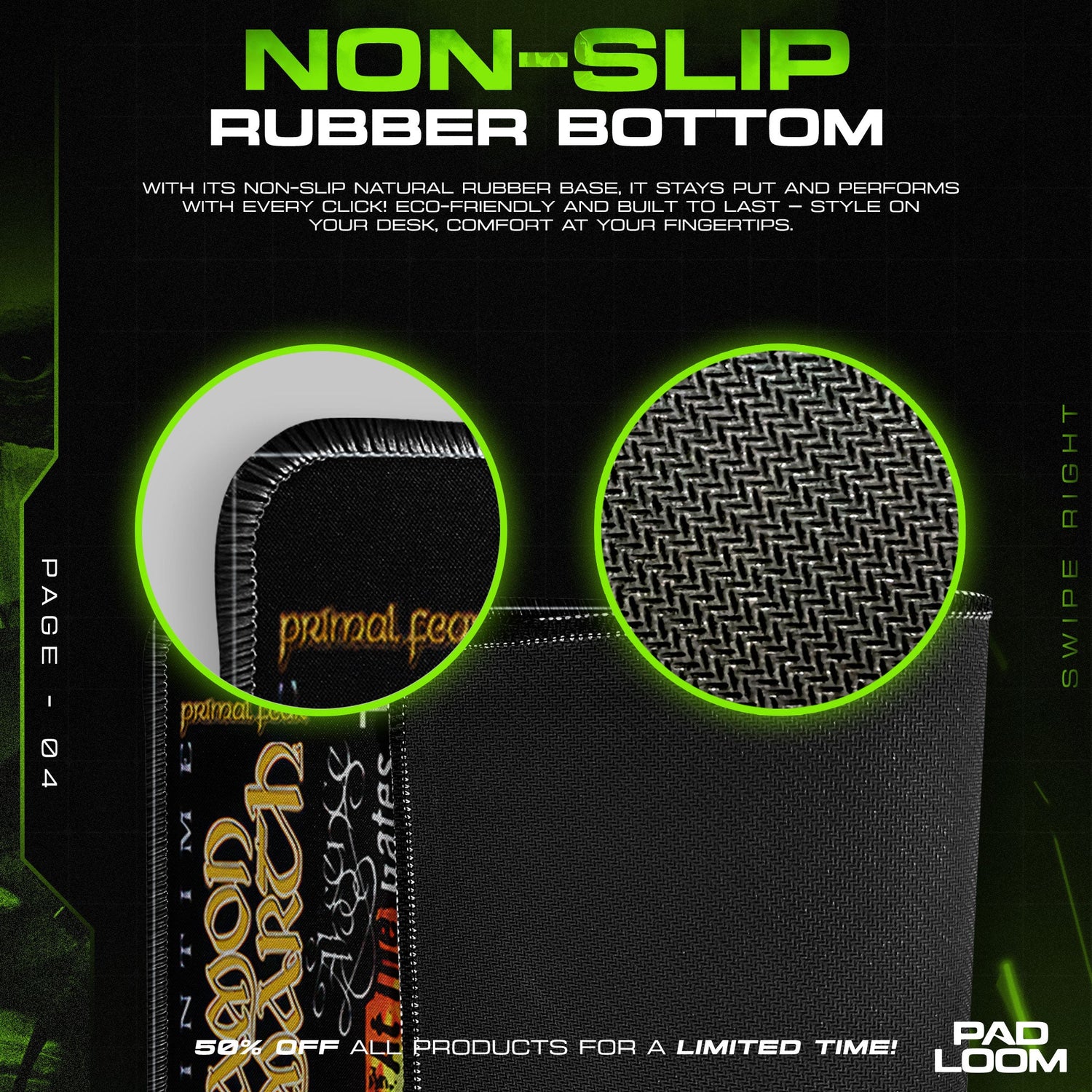 Rock Band Logos Mouse Pad, Heavy Metal Gamer Desk Mat Padloom