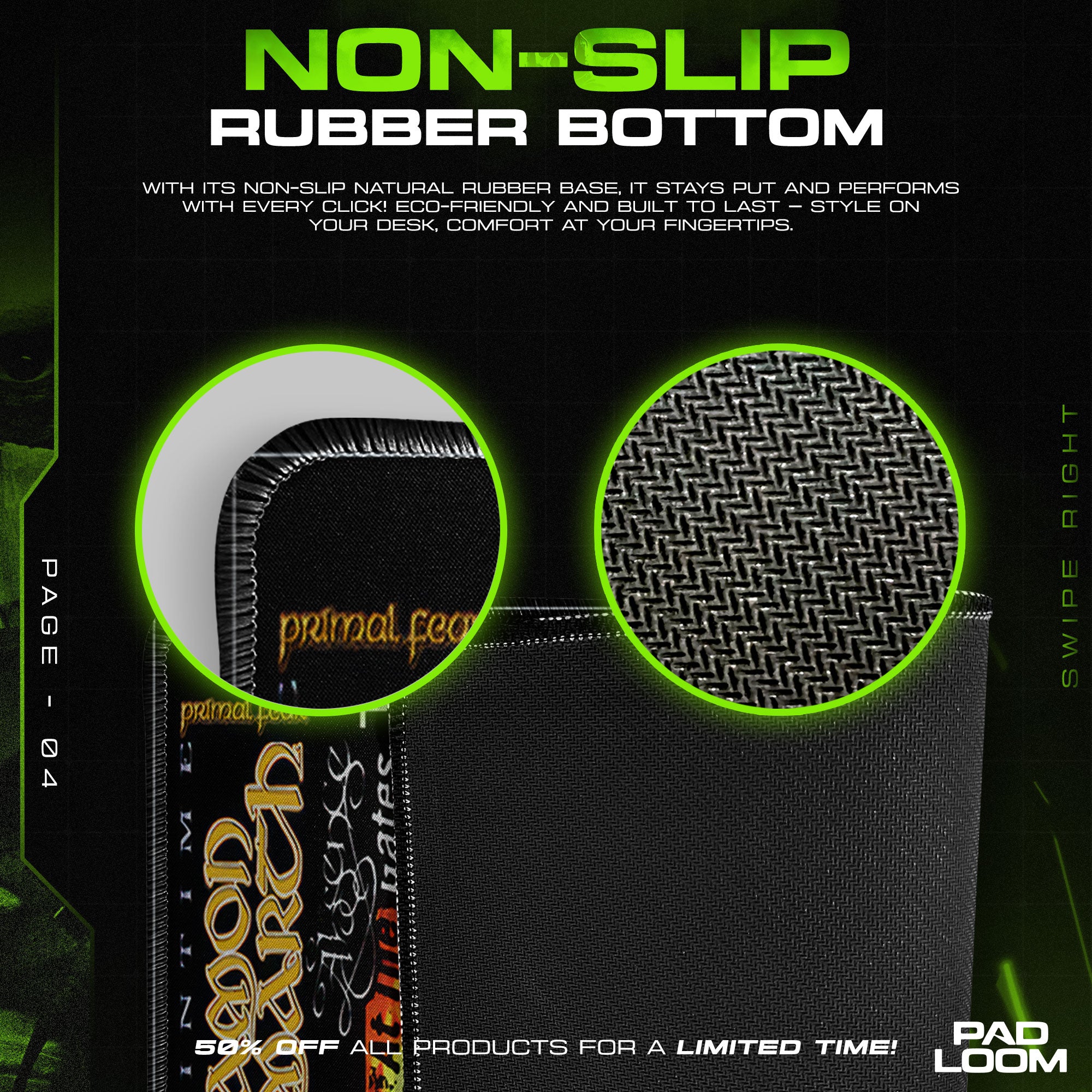 Rock Band Logos Mouse Pad, Heavy Metal Gamer Desk Mat