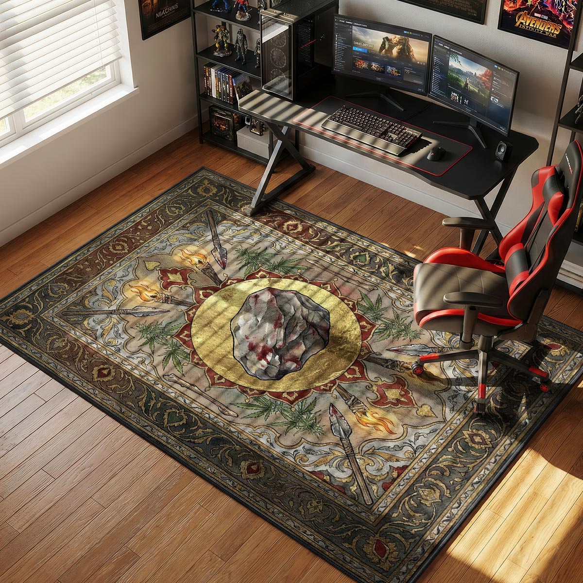 Rock Primitive Survivor Rug - Rust Chair Mat