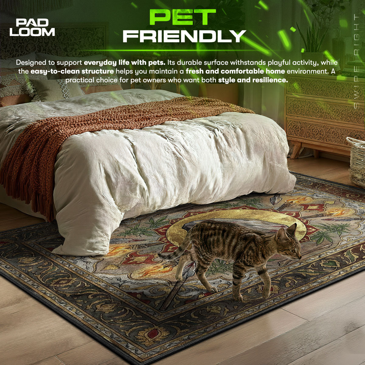 Rock Primitive Survivor Rug - Rust Chair Mat