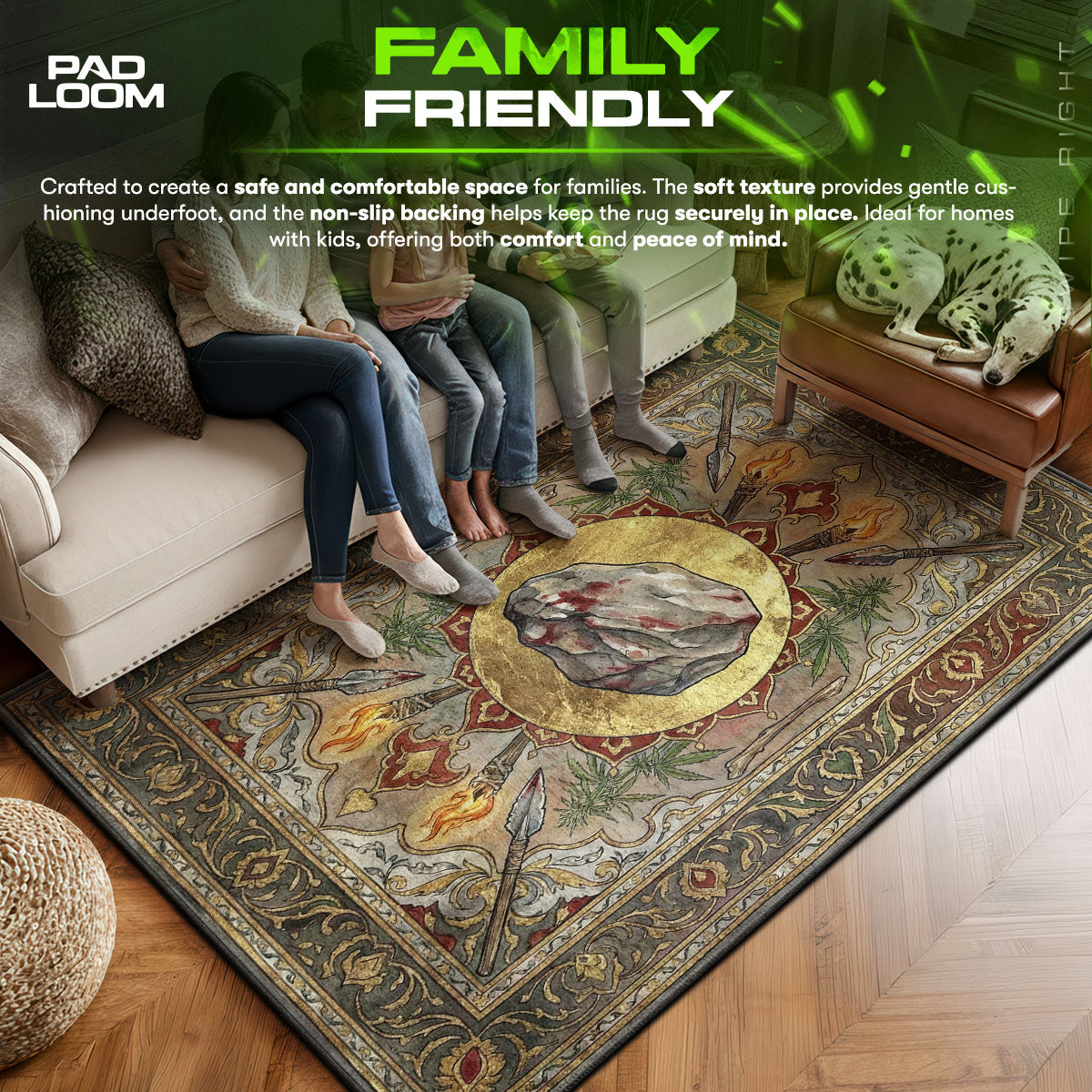 Rock Primitive Survivor Rug - Rust Chair Mat