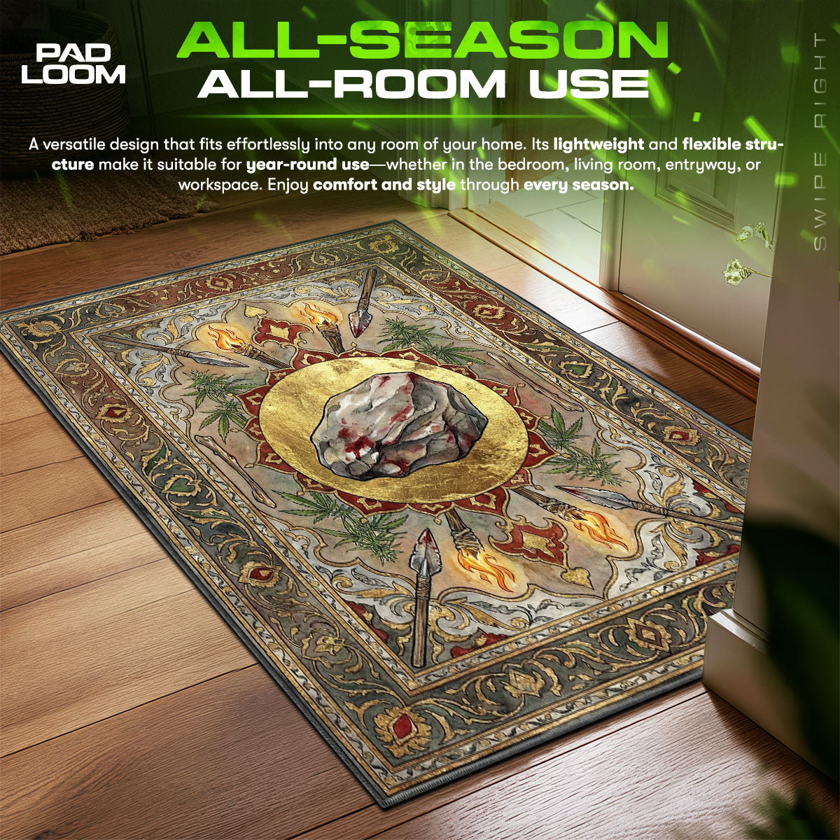 Rock Primitive Survivor Rug - Rust Chair Mat